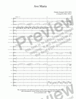 page one of Gounod - Ave Maria for Concert Band