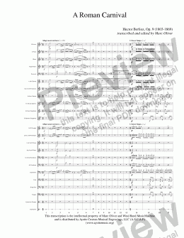 page one of Berlioz - Roman Carnival Overture