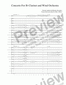 page one of Rimsky-Korsakov - Clarinet Concerto