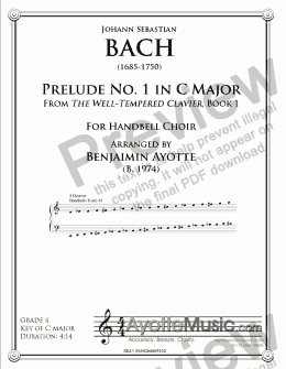 page one of Bach - Prelude No. 1 in C Major