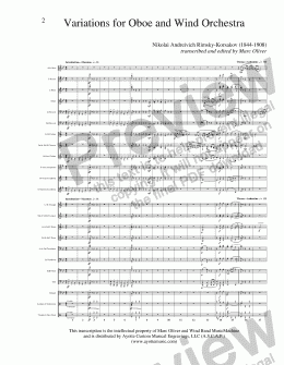 page one of Rimsky-Korsakov - Oboe Variations