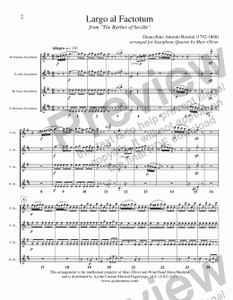 page one of Rossini - Largo al Factotum (Sax)