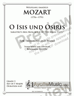 page one of Mozart - O Isis uns Osiris (Trombone)