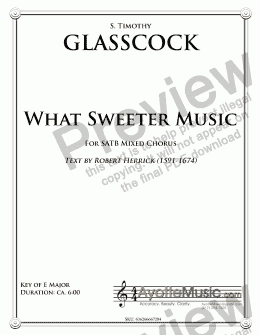 page one of Glasscock - What Sweeter Music