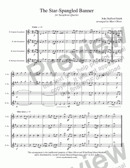 page one of Smith - Star Spangled Banner (Sax 4tet)