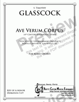 page one of Glasscock - Ave Verum Corpus