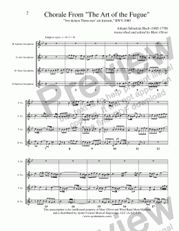 page one of Bach - Chorale from Art of the Fugue