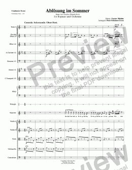 page one of Mahler - Abloesung im Sommer