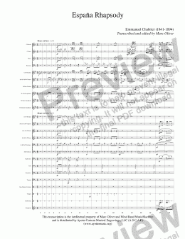 page one of Chabrier - Espana Rhapsody