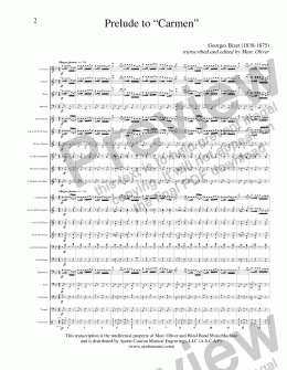 page one of Bizet - Overture to Carmen (March of the Toreadors)
