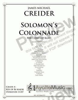 page one of Creider - Solomons Colonnade for Concert Band