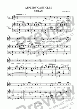 page one of Jubilate Deo for Congregation and keyboard
