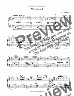 page one of 10 Miniatures for Solo Piano