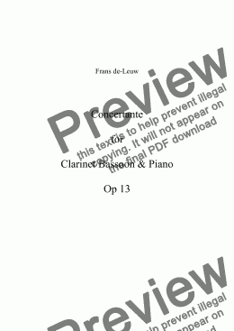 page one of Concertante for Clarinet, Bassoon & Piano