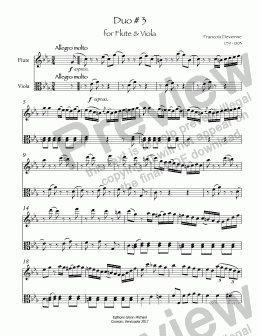 page one of Duo # 3 for Flute & Viola