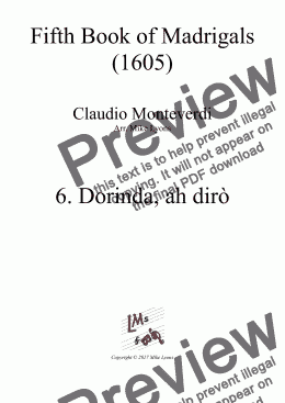 page one of Brass Quintet - Monteverdi Madrigals Book 5 - 06. Dorinda, ah dirò