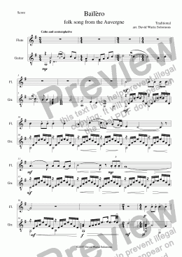 page one of Bailero for flute and guitar