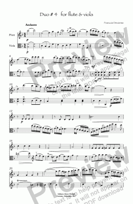 page one of Duo # 4   for flute & viola
