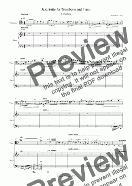 page one of Jazz Suite for Trombone and Piano
