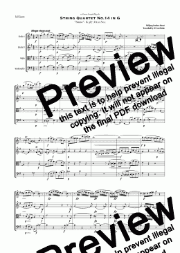 page one of Mozart - String Quartet No.14 in G