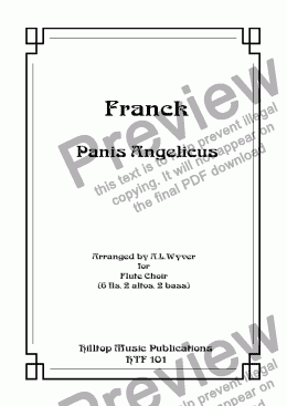 page one of Panis Angelicus arr. flute choir