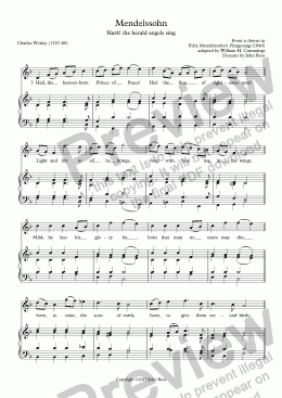 page one of Mendelssohn (Hark! the herald angels sing) - Descant