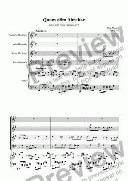 page one of Quam olim Abrahae (Mozart)