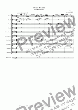 page one of Debussy: Suite Bergamasque Mvt.3 Clair de Lune - wind dectet (& bass)