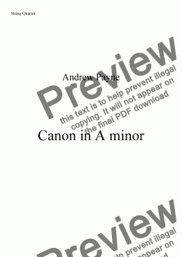 page one of Canon in A minor