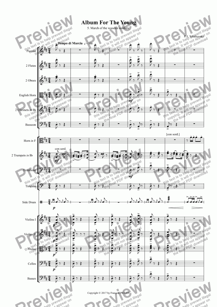 page one of TCHAIKOVSKI: Album For The Young / 5. March  of  the  wooden  soldiers