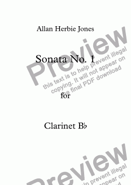 page one of Clarinet Sonata No. 1
