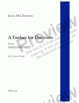 page one of A Fanfare for Discovery - for Concert Band - Full Score and Parts