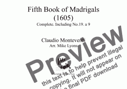 page one of Brass Quintet - Monteverdi Madrigals Book 5 - (Complete)