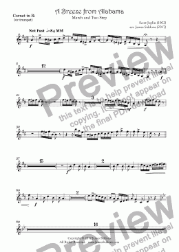 page one of A Breeze from Alabama Cornet Part in Bb