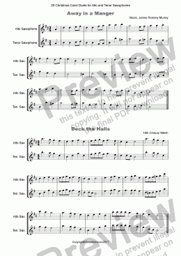 page one of 20 Favourite Christmas Carols for Alto and Tenor Saxophone Duet