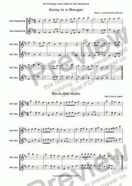 page one of 20 Favourite Christmas Carols for Alto Saxophone Duet