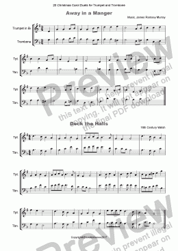 page one of 20 Favourite Christmas Carols for Trumpet and Trombone Duet