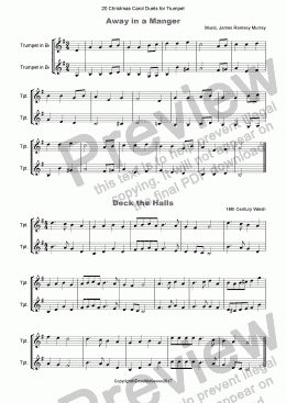page one of 20 Favourite Christmas Carols for Trumpet Duet