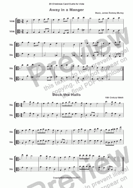 page one of 20 Favourite Christmas Carols for Viola Duet