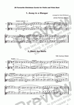 page one of 20 Favourite Christmas Carols for Violin and Viola Duet