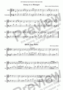 page one of 20 Favourite Christmas Carols for Violin and Cello Duet