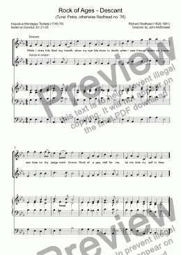 page one of Rock of Ages - Descant