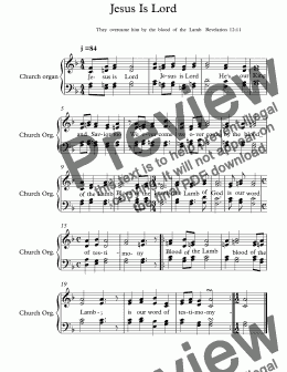 page one of Jesus Is Lord - Full Score
