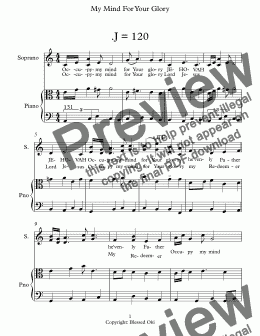 page one of My Mind For Your Glory_3 - Full Score