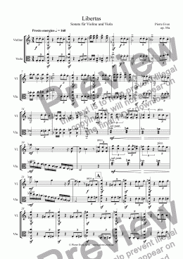 page one of "Libertas" - Sonata for Violin and Viola op. 55a