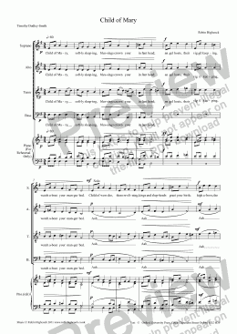page one of Child of Mary SATB Version