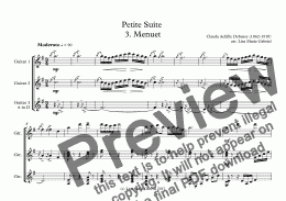 page one of Petite Suite  3. Menuet Guitar Trio (Notation only)
