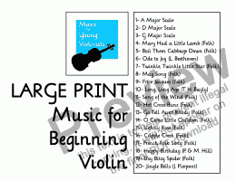 page one of LARGE Print Music for Beginning Level Violin 