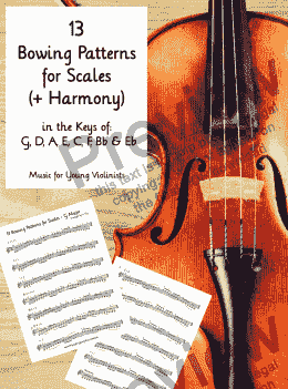 page one of 13 Bowing Patterns for Scales (+ Harmony) for Violin