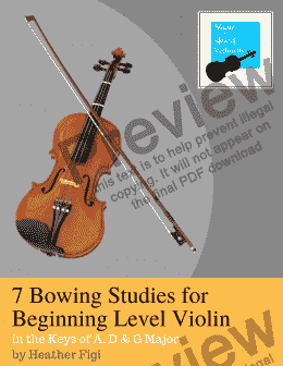 page one of 7 Bowing Studies for Beginning Level Violin
